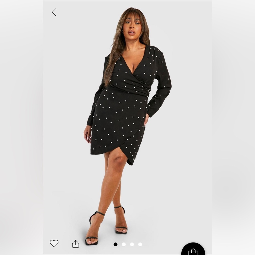 Boohoo Pearl Wrap Dress